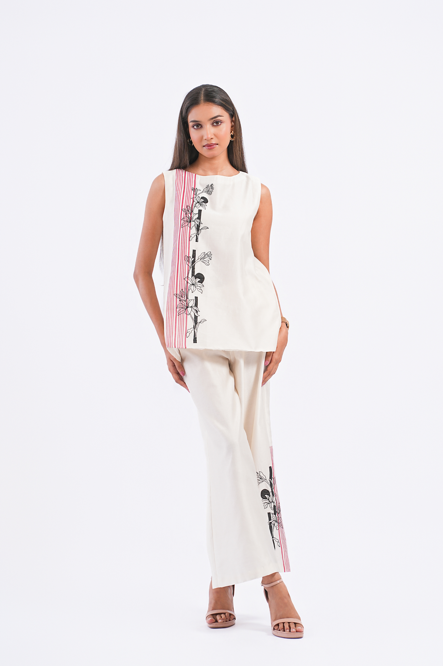 Footnote Handloom Chanderi Top (Ivory)