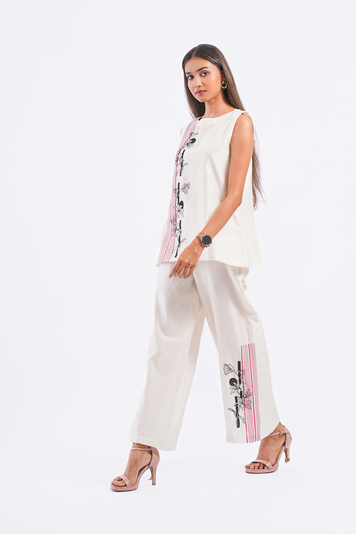 Footnote Handloom Chanderi Pants (Ivory)