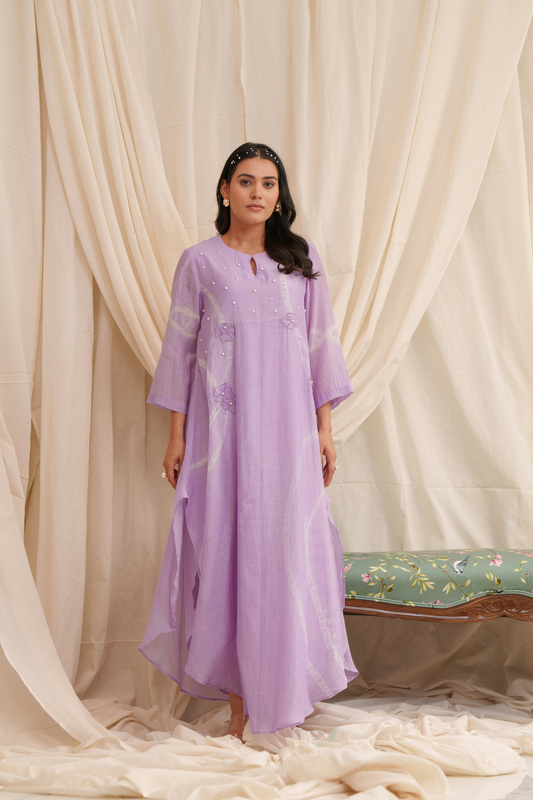 Lyrical (Lilac) Mul Chanderi Dress