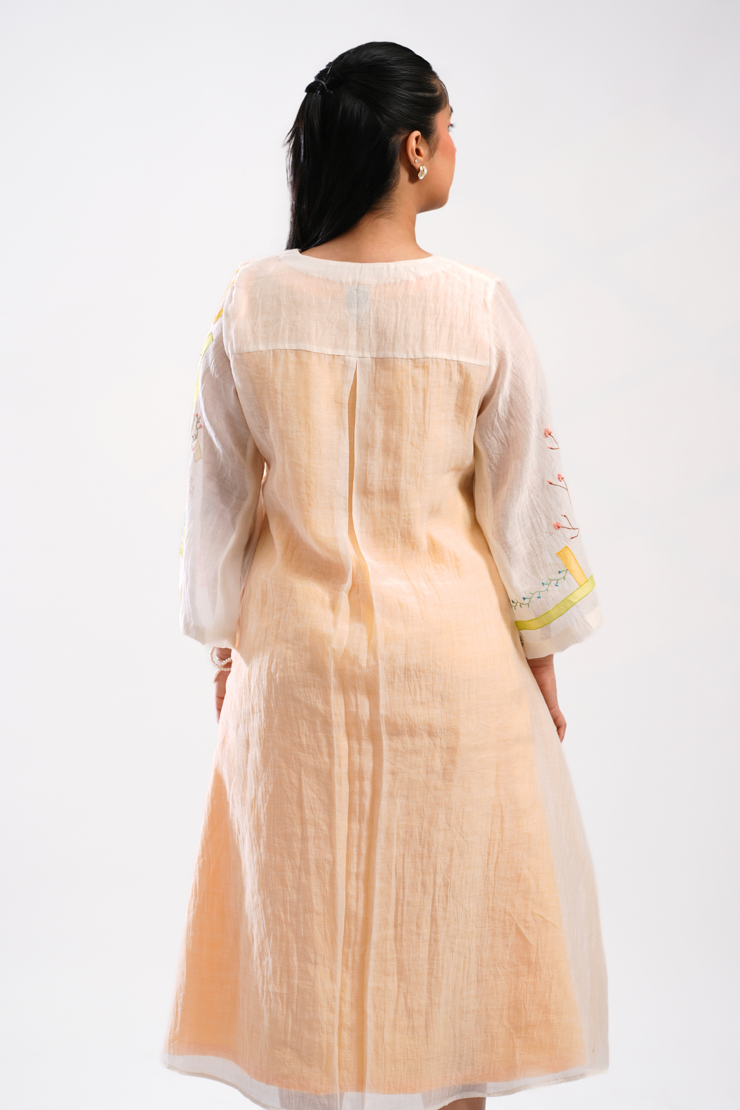 Pistachio Haze Mul Chanderi Dress