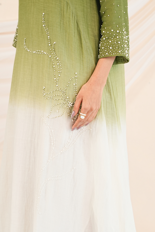 Moss Mul Chanderi Dress