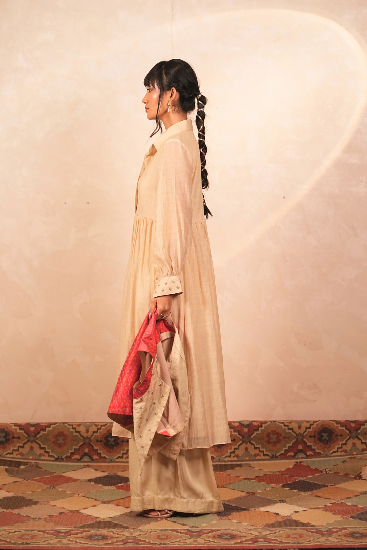 Chandni Mul Chanderi Kurta (Beige)
