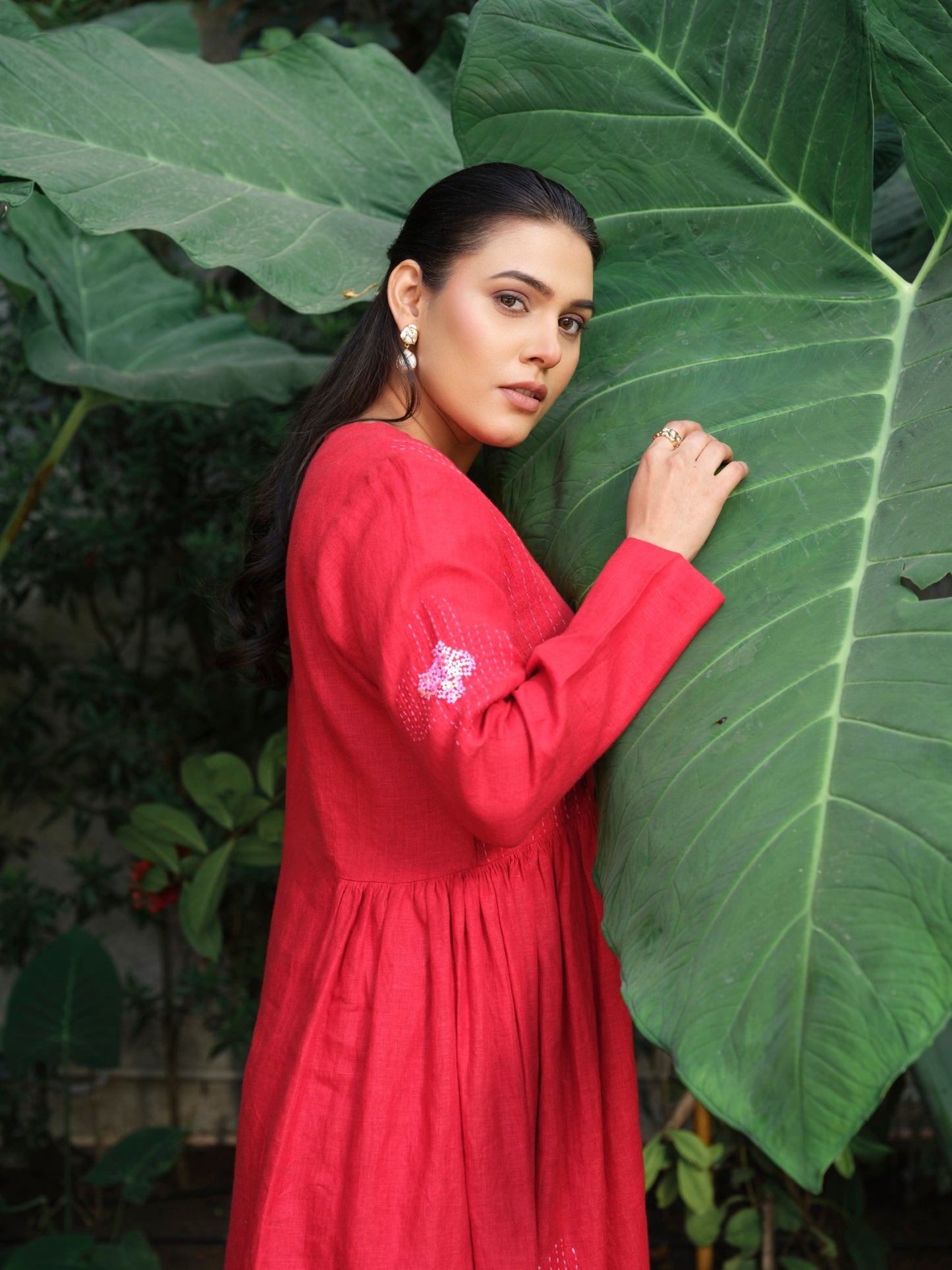 Scarlet Pure Linen Dress