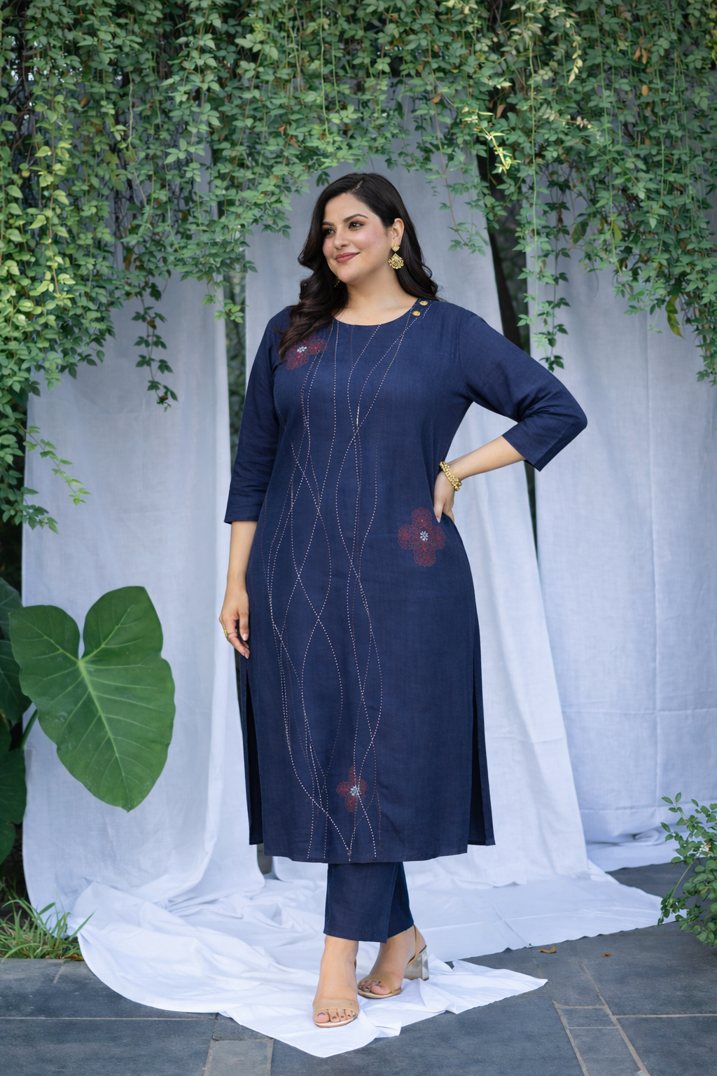 Skyfall Pure Linen Kurta (Curve-friendly)