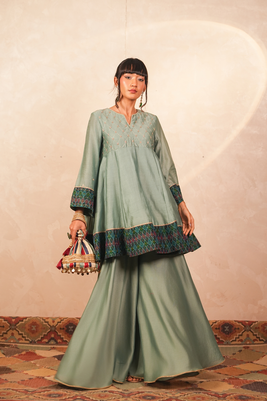 Yamini Silk Chanderi Kurta and Sharara Set