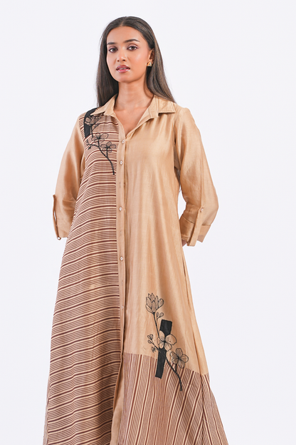 Epilogue Handloom Chanderi Kurta (Sand)