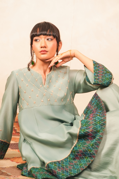 Yamini Silk Chanderi Kurta and Sharara Set