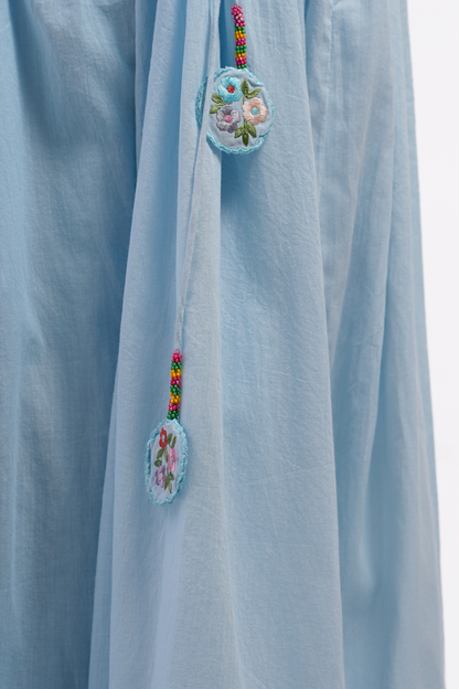 Snowdrop Pure Mulmul Dress (Blue)