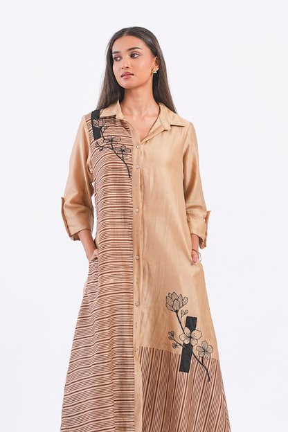 Epilogue Handloom Chanderi Kurta (Sand)