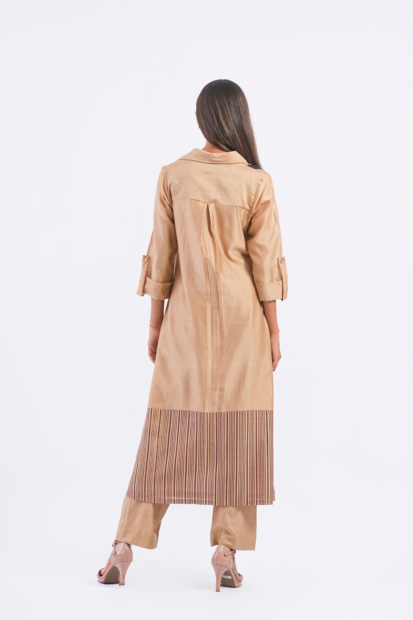 Epilogue Handloom Chanderi Kurta (Sand)
