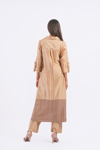 Epilogue Handloom Chanderi Kurta (Sand)