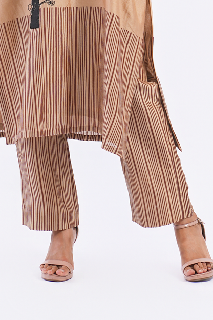 Monologue Handloom Chanderi Pants (Sand)
