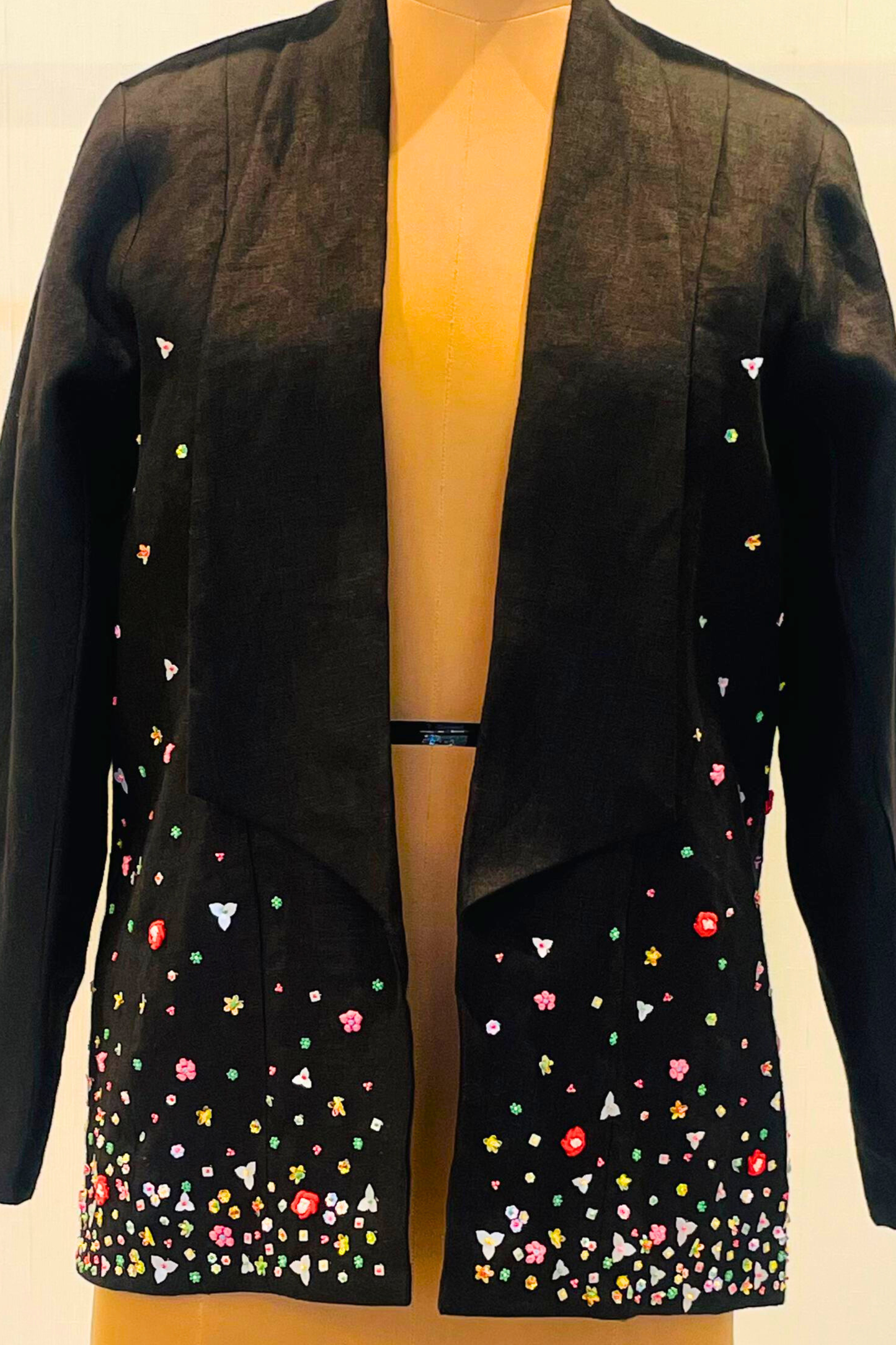 Black Pure Linen Jacket