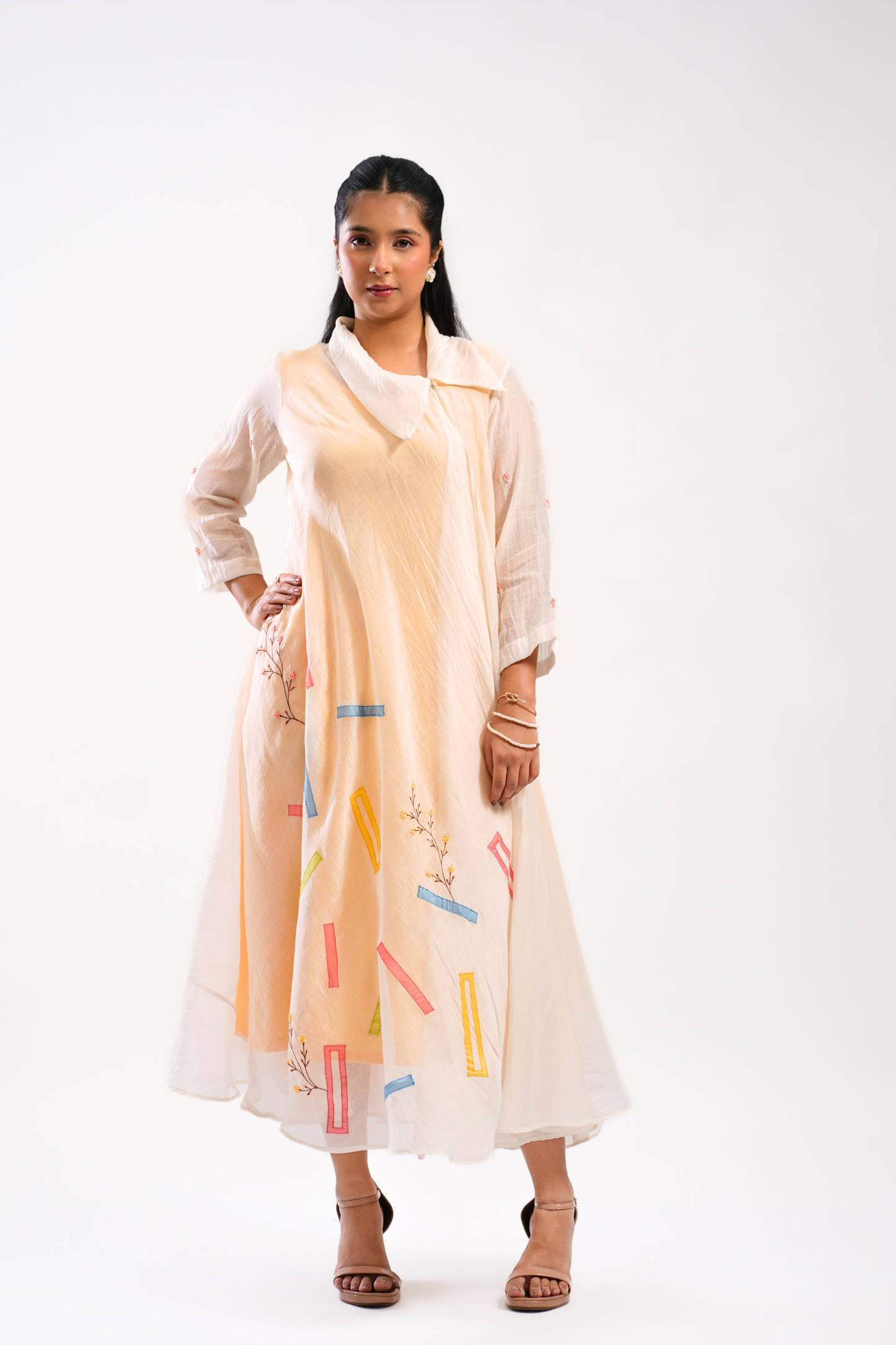 Sun Spill Mul Chanderi Dress