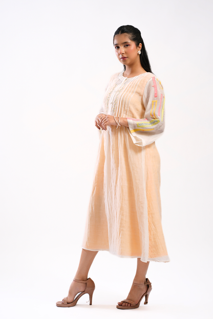 Pistachio Haze Mul Chanderi Dress