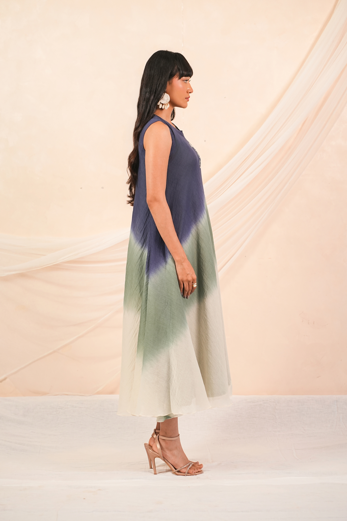 Mist Mul Chanderi Dress