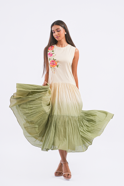 Pistachio Pure Mulmul Dress