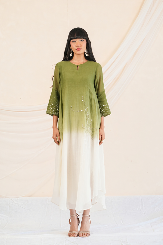 Moss Mul Chanderi Dress