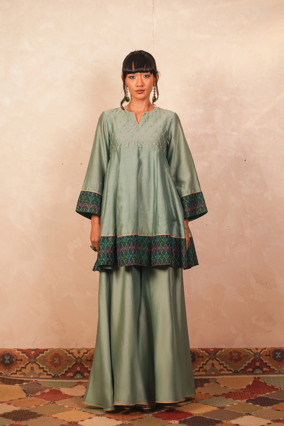 Yamini Silk Chanderi Kurta and Sharara Set