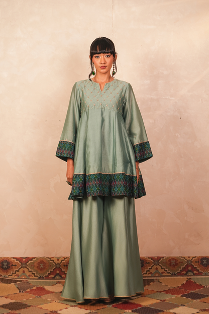Yamini Silk Chanderi Kurta and Sharara Set