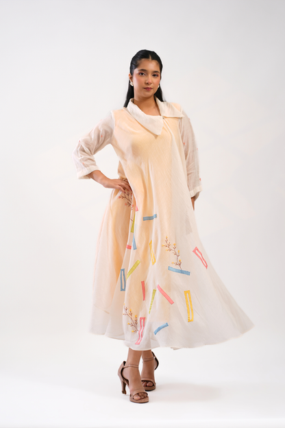 Sun Spill Mul Chanderi Dress