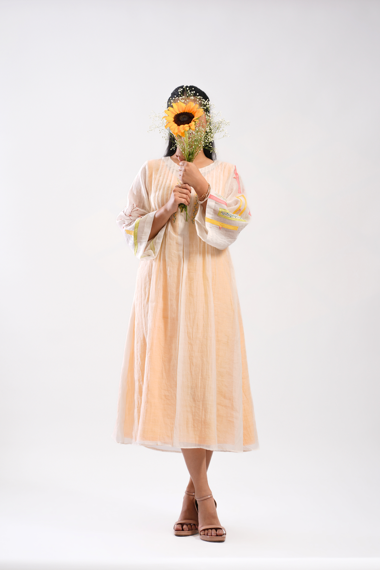 Pistachio Haze Mul Chanderi Dress