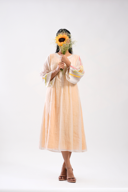 Pistachio Haze Mul Chanderi Dress