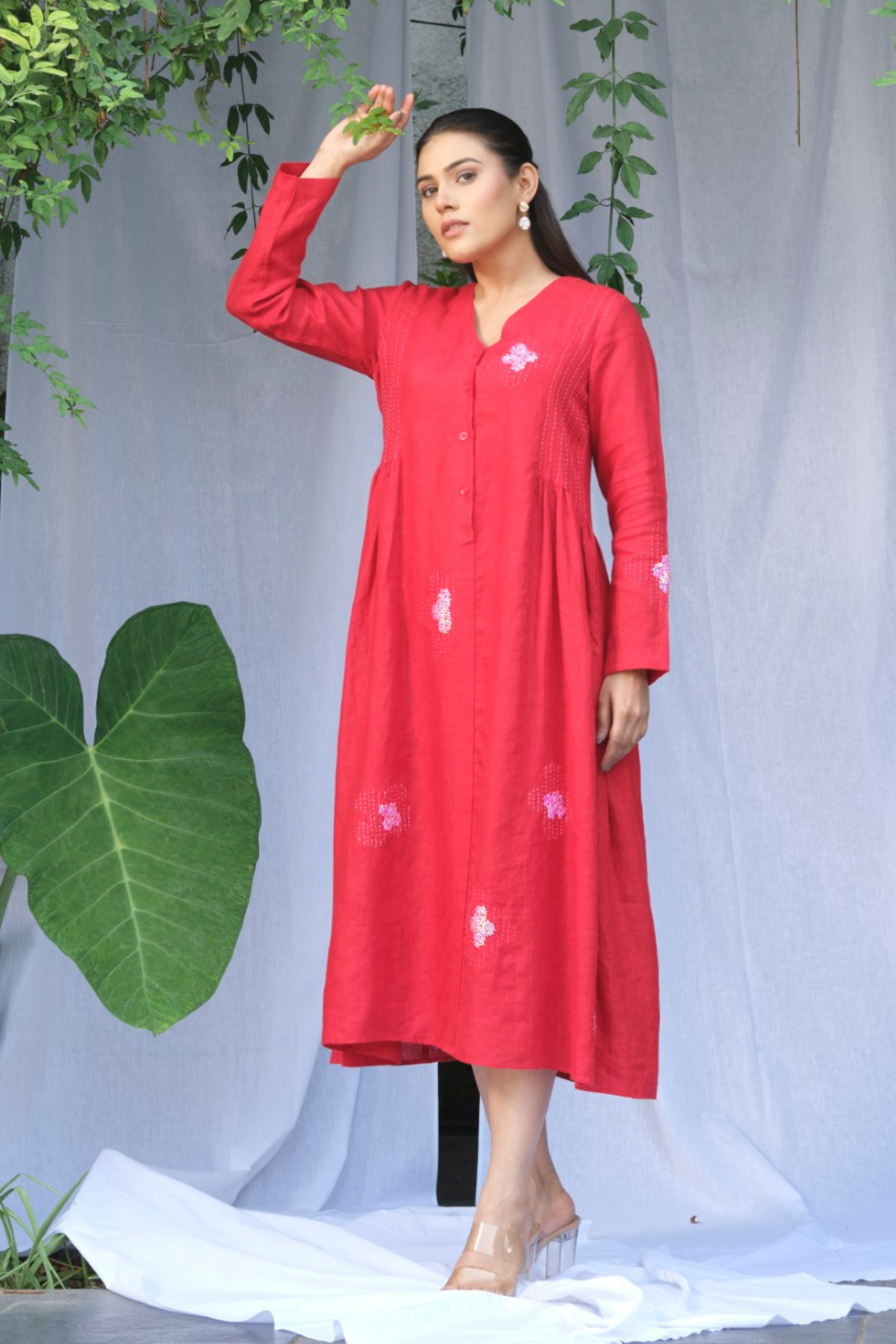 Scarlet Pure Linen Dress