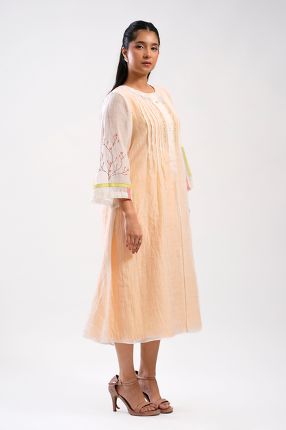 Pistachio Haze Mul Chanderi Dress