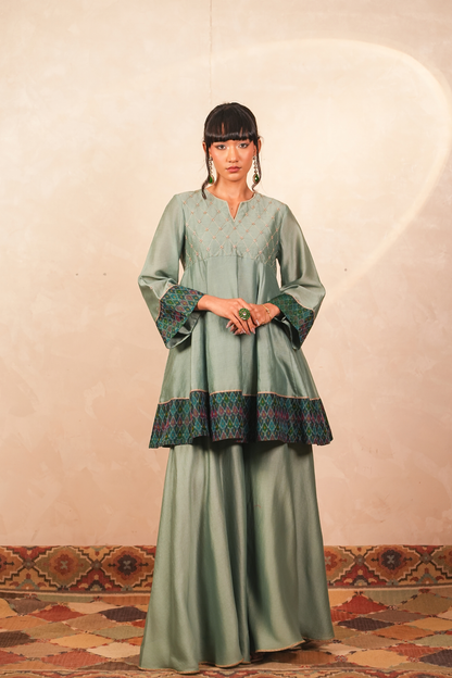 Yamini Silk Chanderi Kurta and Sharara Set