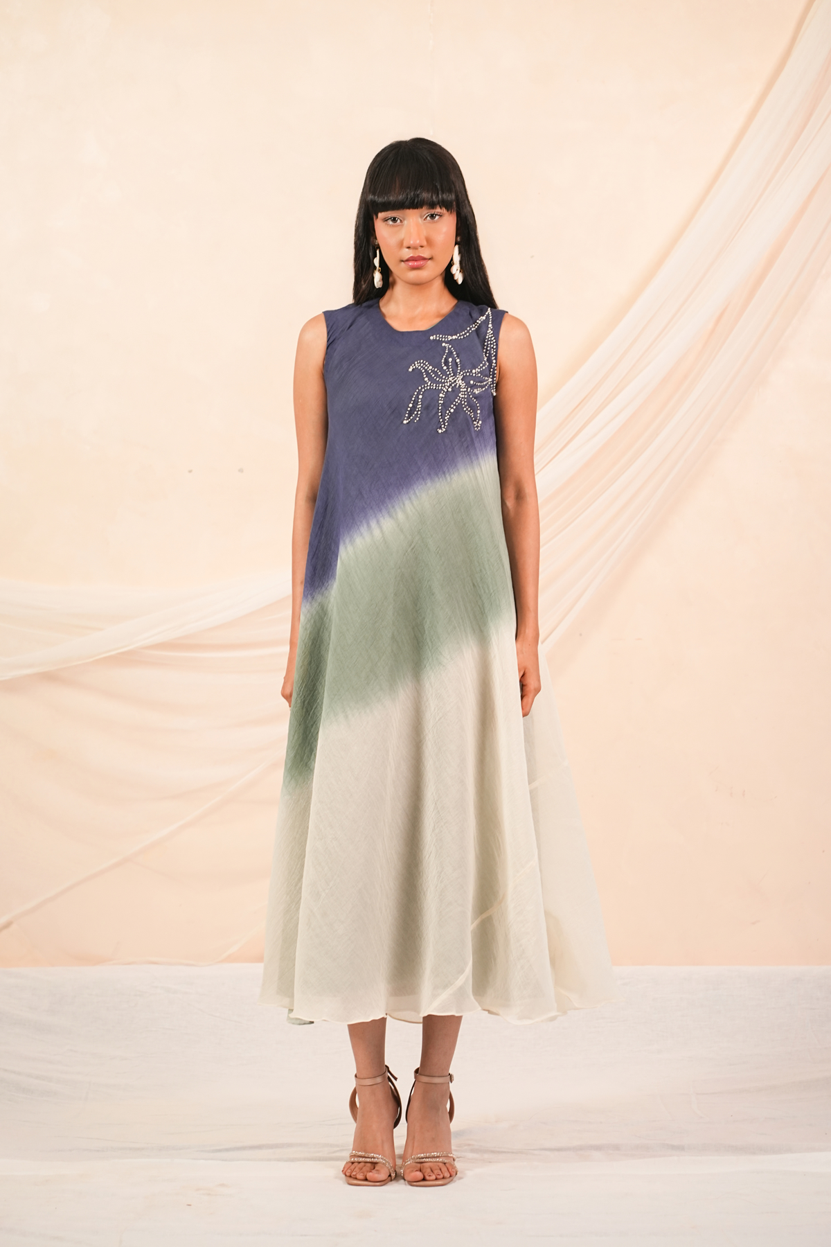 Mist Mul Chanderi Dress