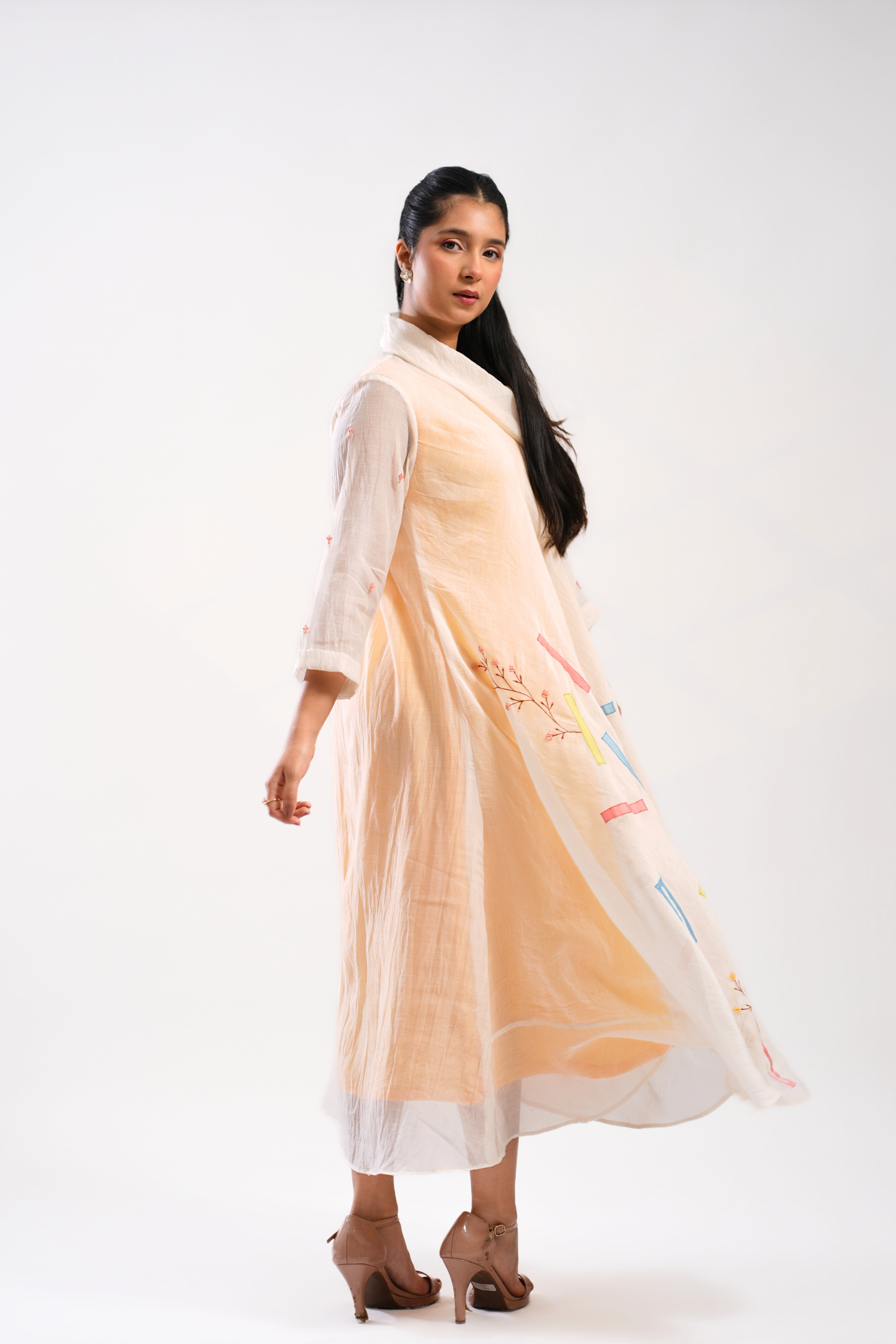 Sun Spill Mul Chanderi Dress