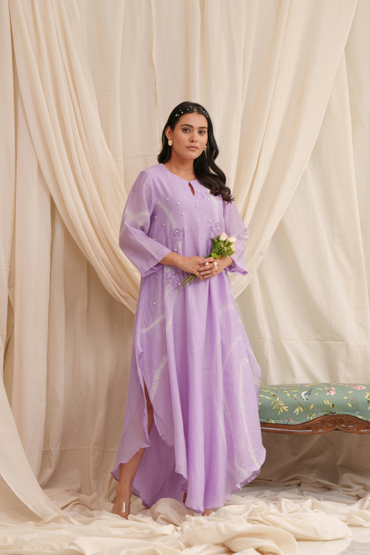 Lyrical (Lilac) Mul Chanderi Dress