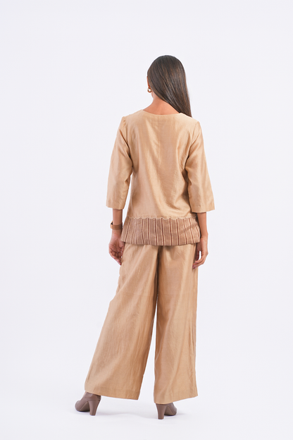 Quote Handloom Chanderi Pants (Sand)