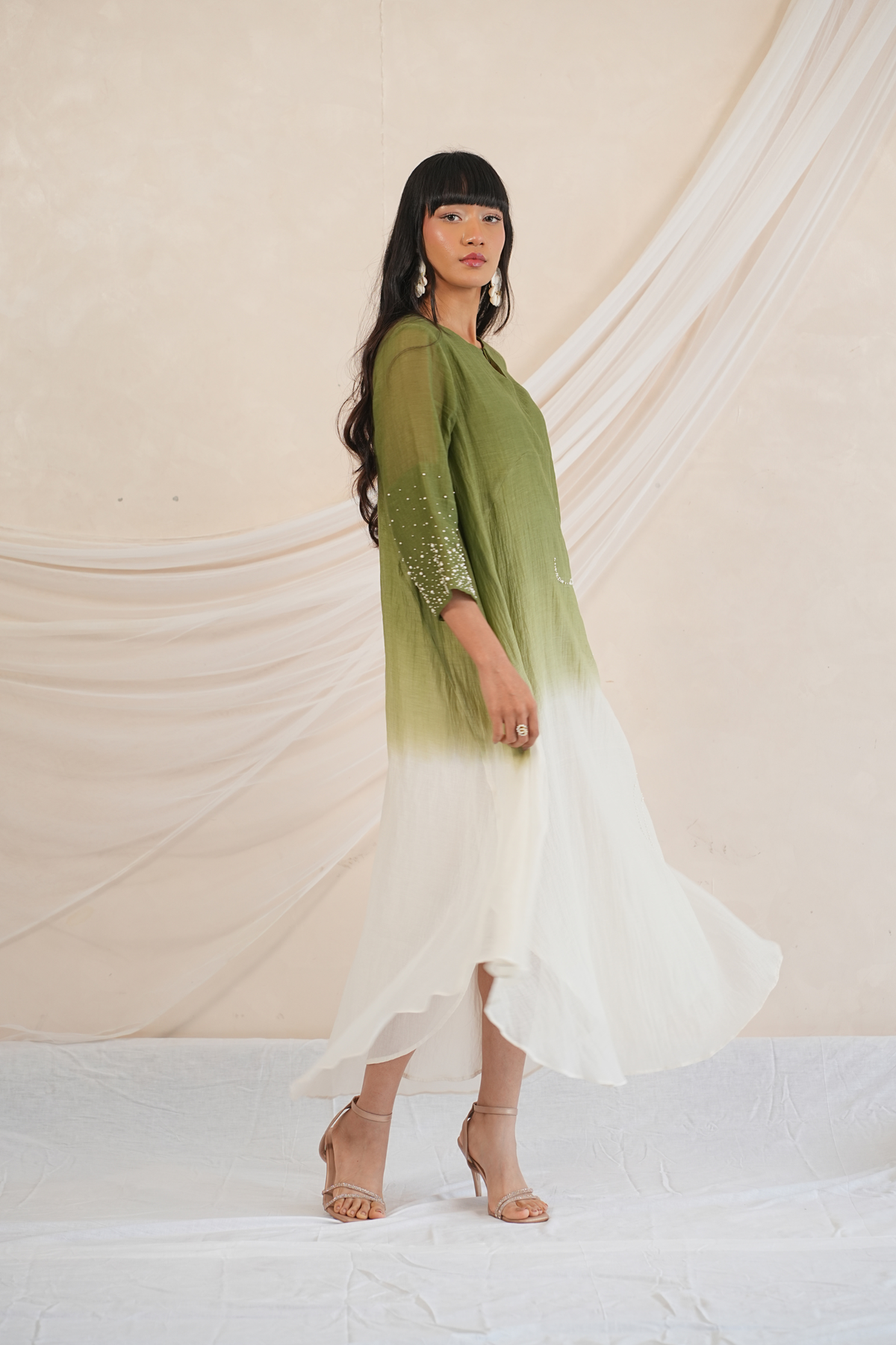 Moss Mul Chanderi Dress