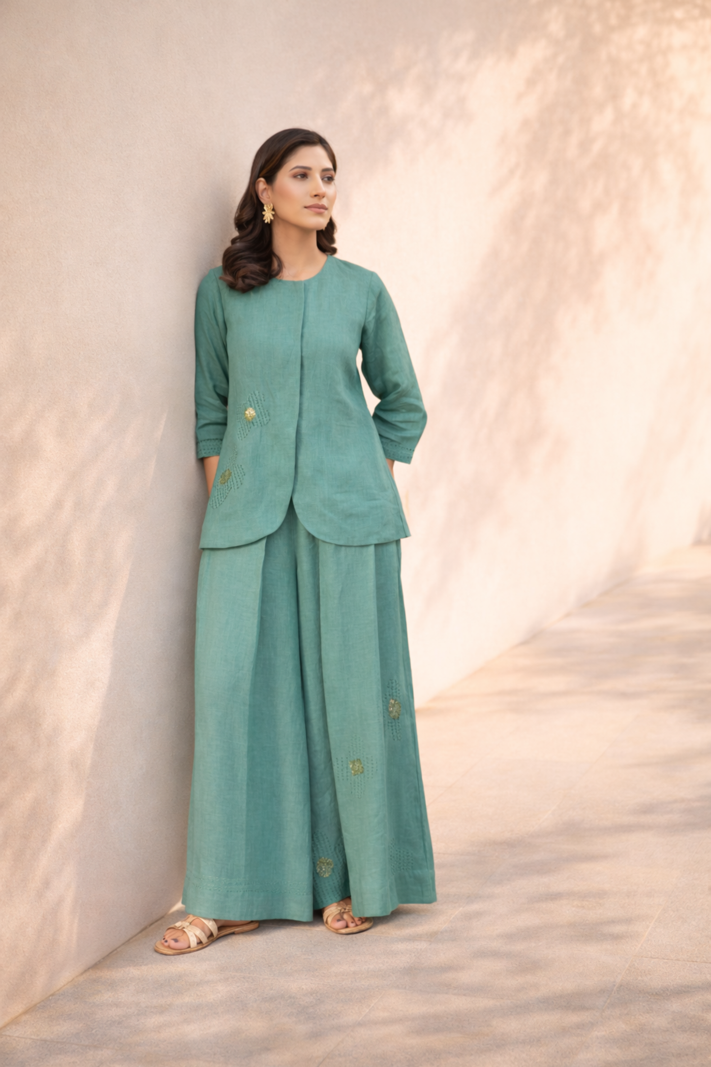 Matcha Pure Linen Co-Ord Set (Green)