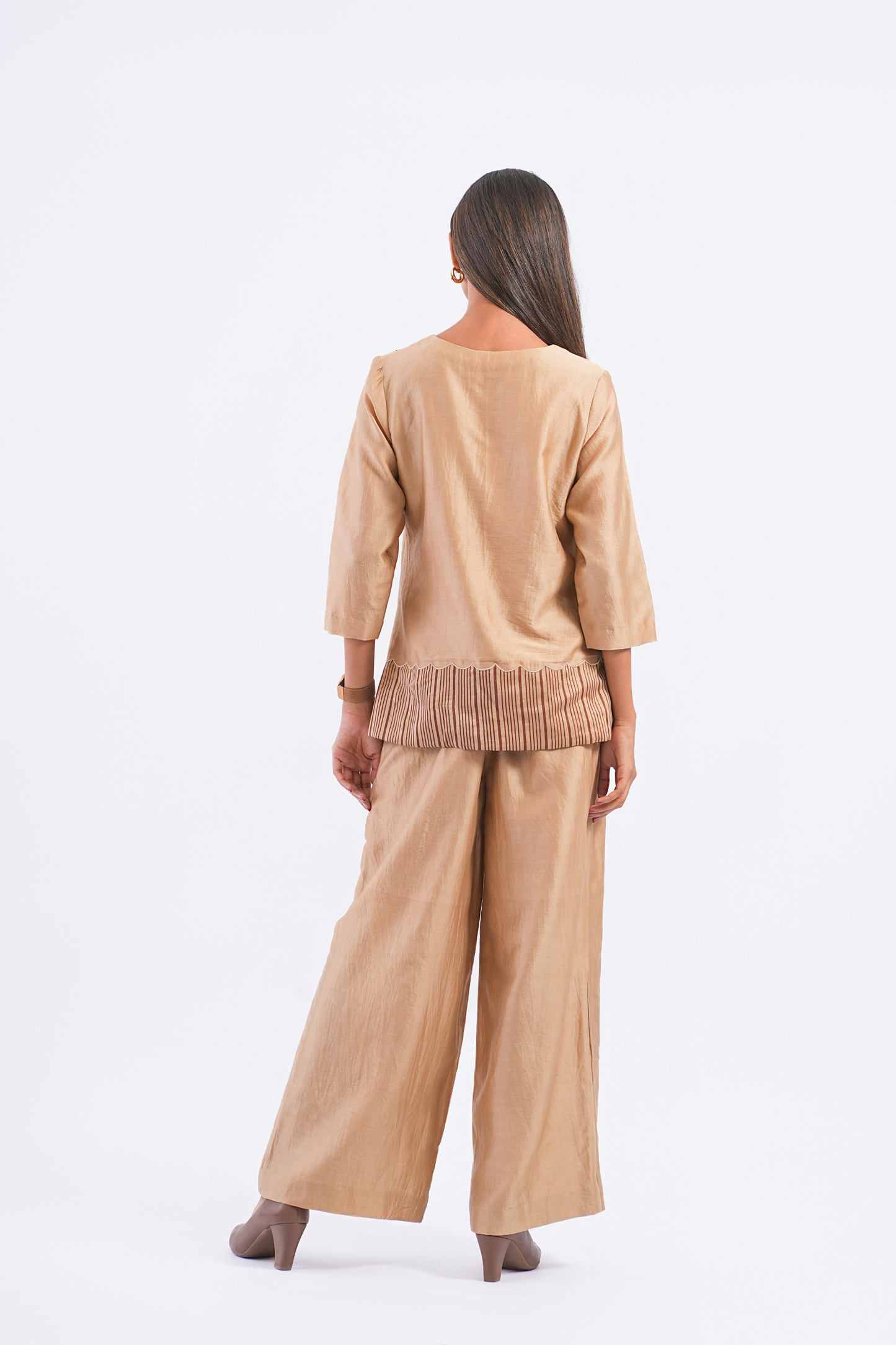Quote Handloom Chanderi Top (Sand)