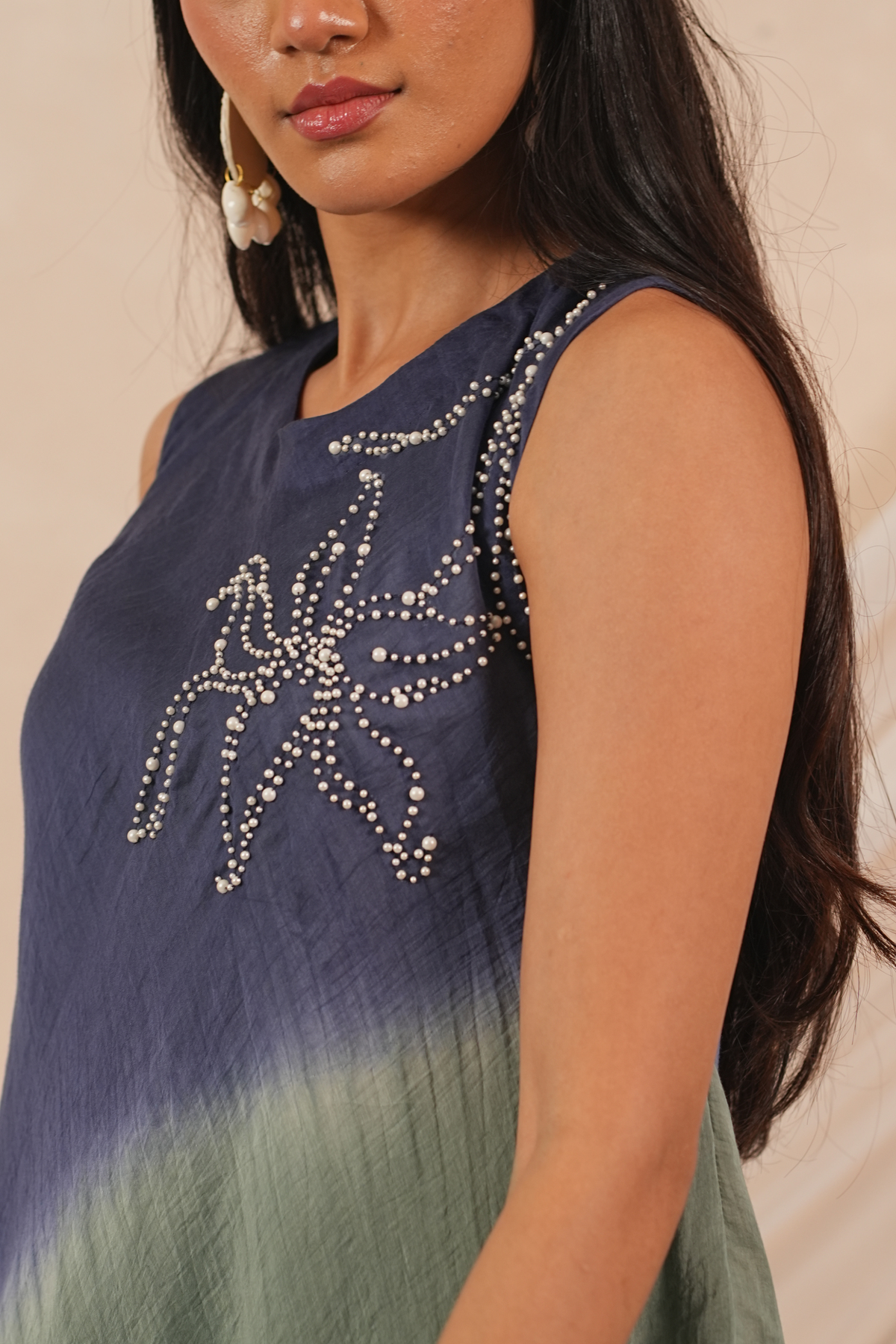 Mist Mul Chanderi Dress