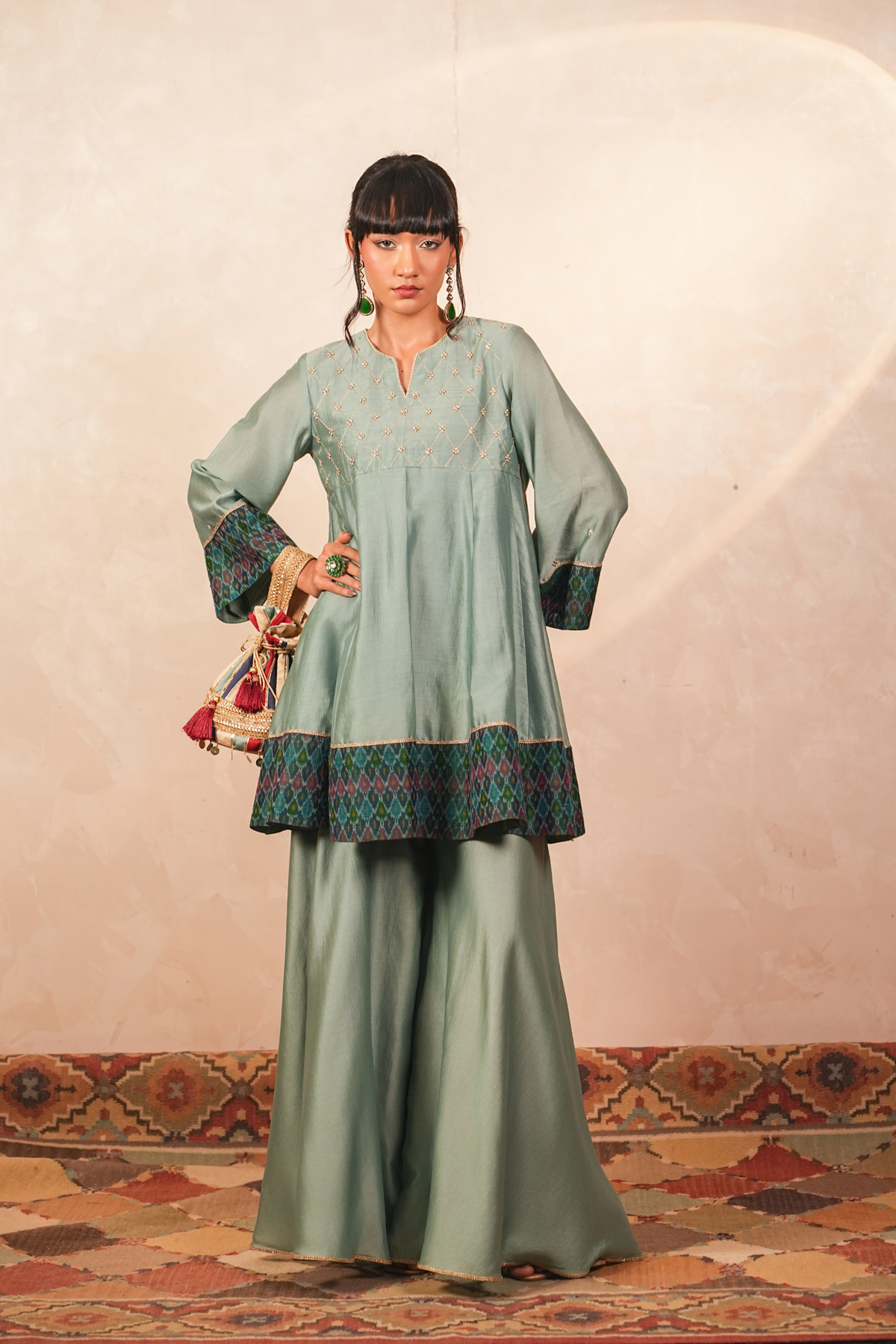 Yamini Silk Chanderi Kurta and Sharara Set