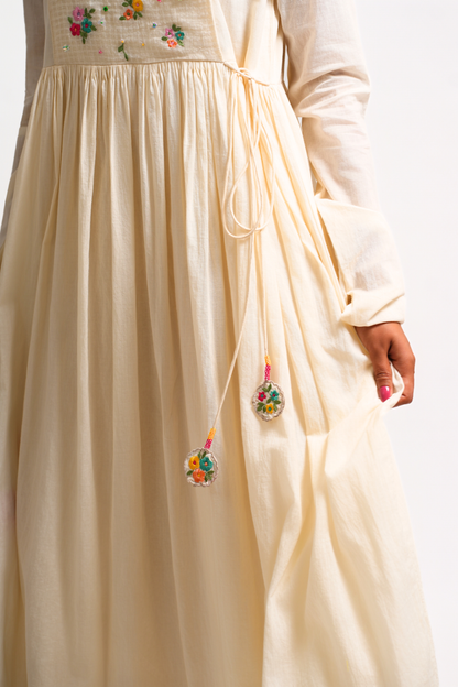 Snowdrop Pure Mulmul Dress (Ivory)