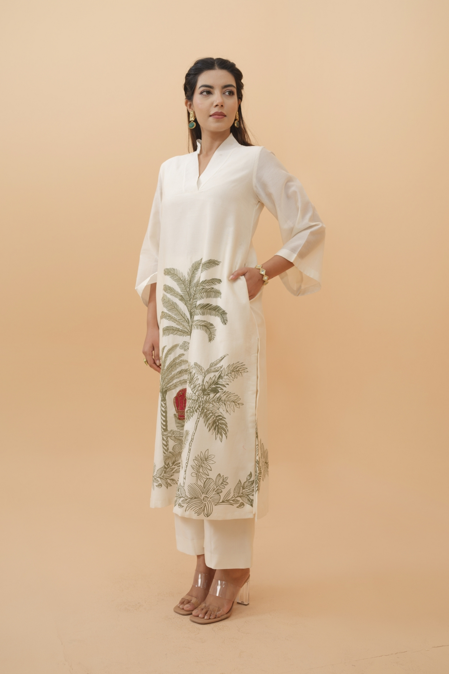 Son Chiriya Pure Chanderi Kurta