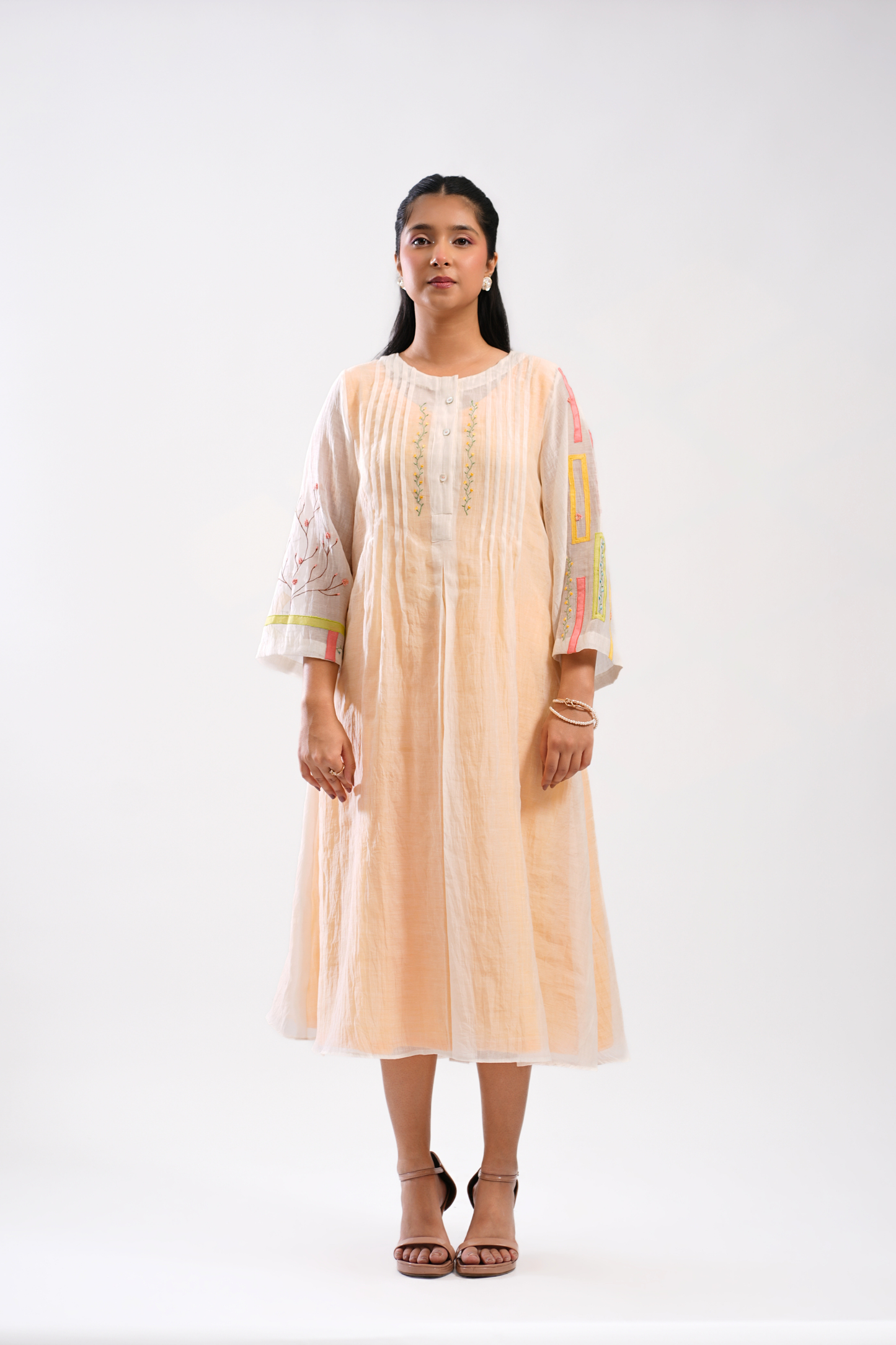 Pistachio Haze Mul Chanderi Dress