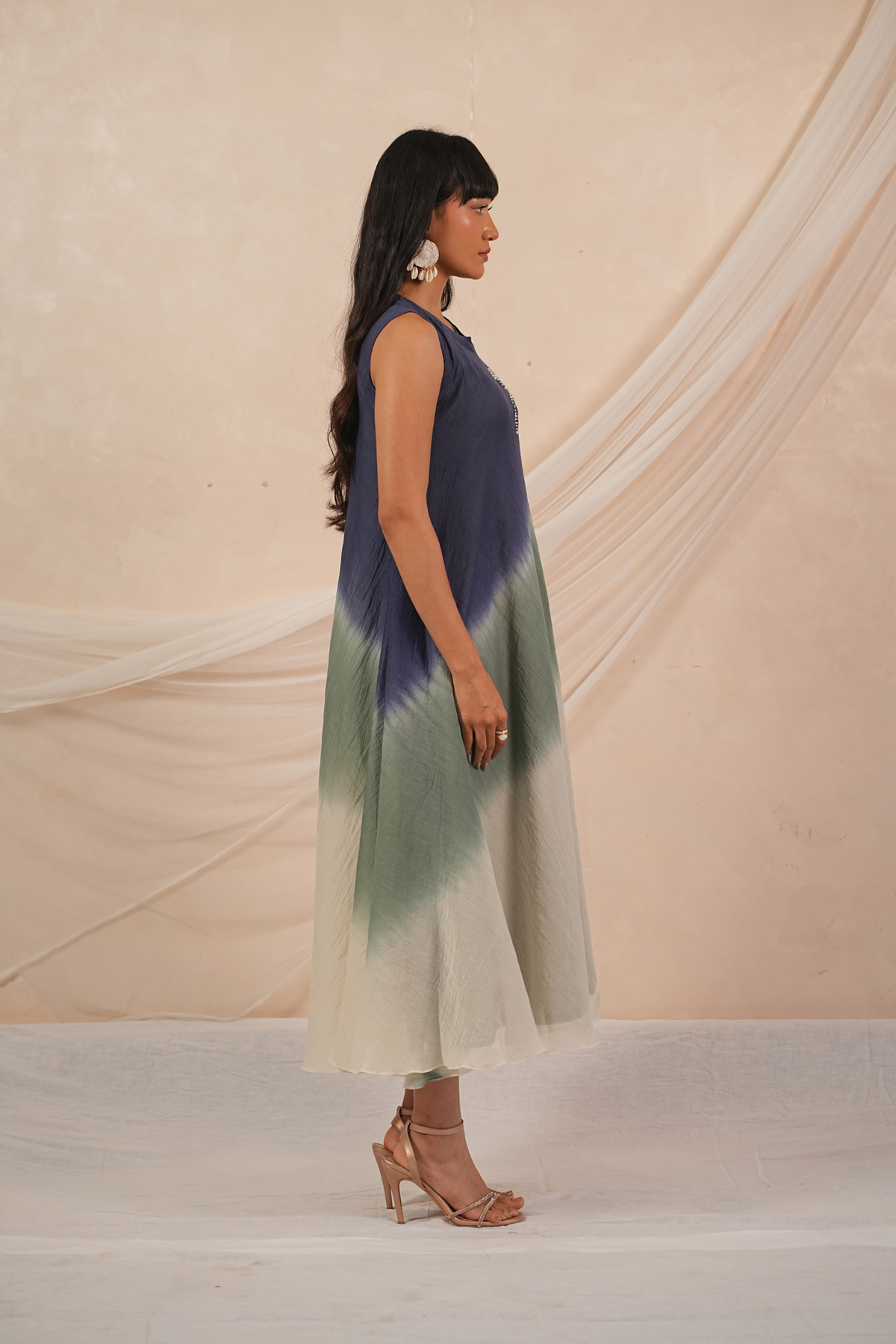 Mist Mul Chanderi Dress