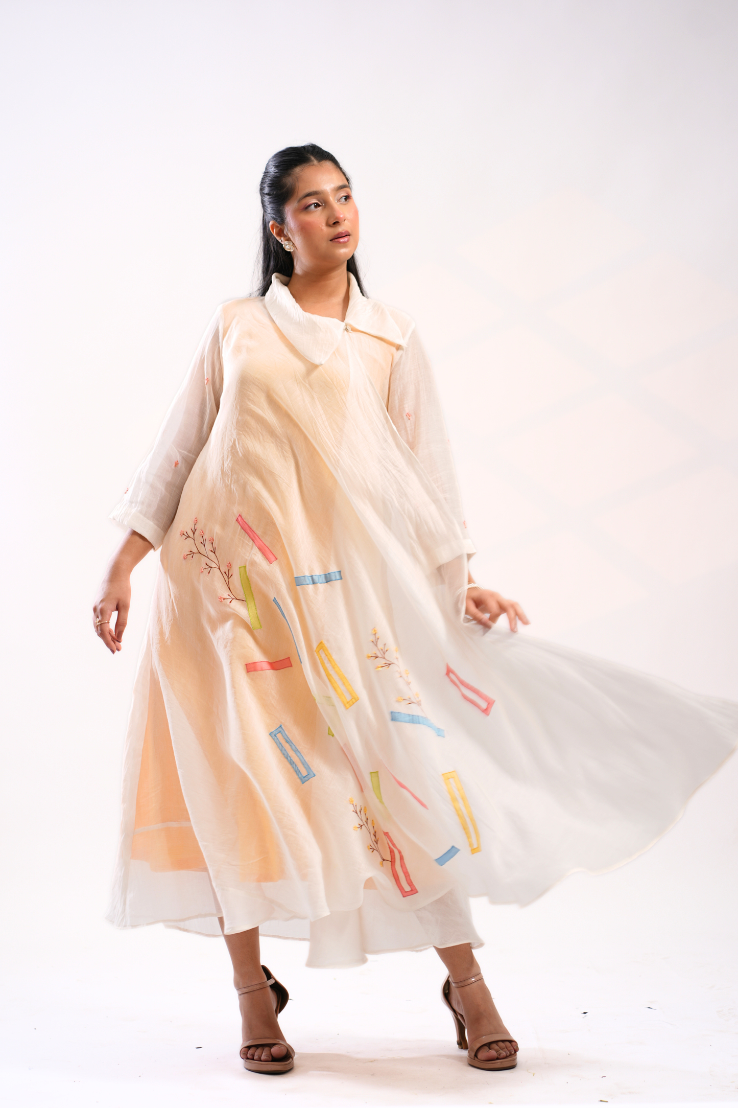 Sun Spill Mul Chanderi Dress
