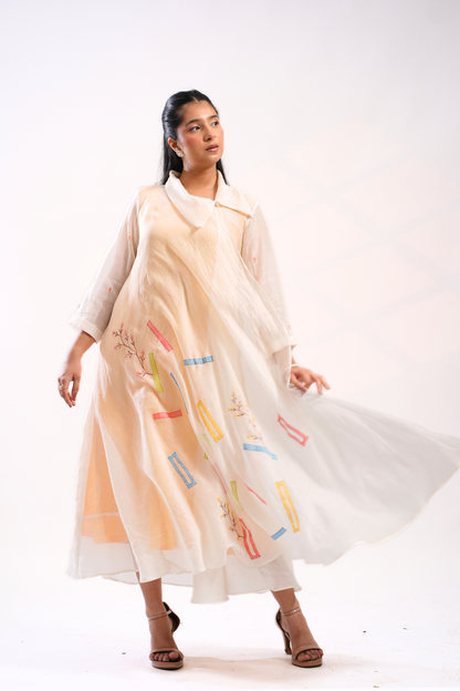 Sun Spill Mul Chanderi Dress