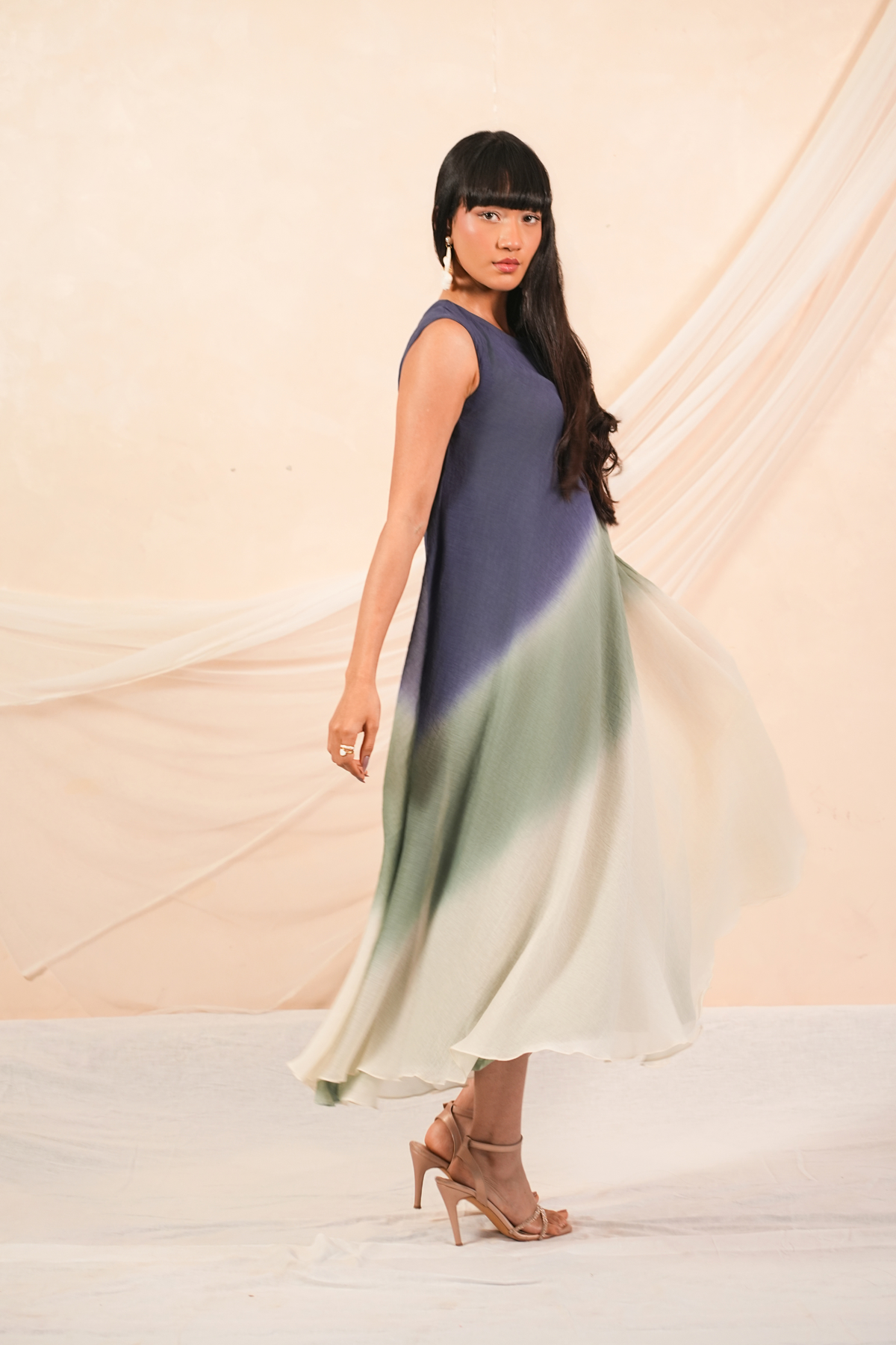 Mist Mul Chanderi Dress