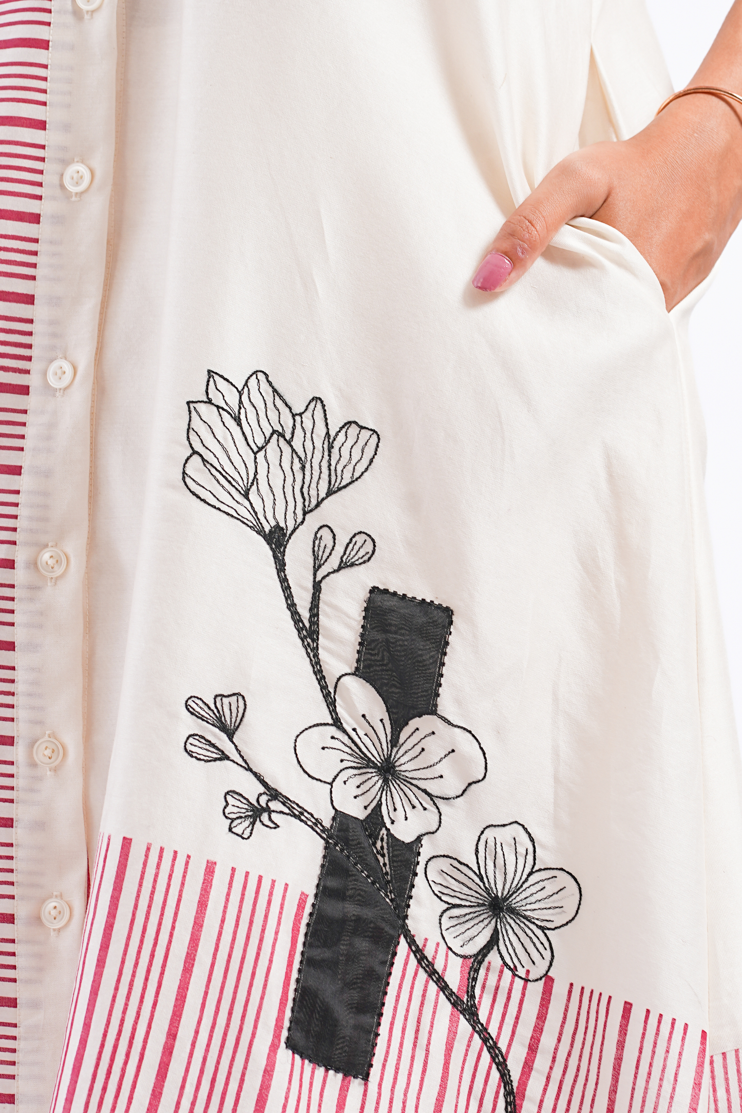 Epilogue Handloom Chanderi Kurta (Ivory)
