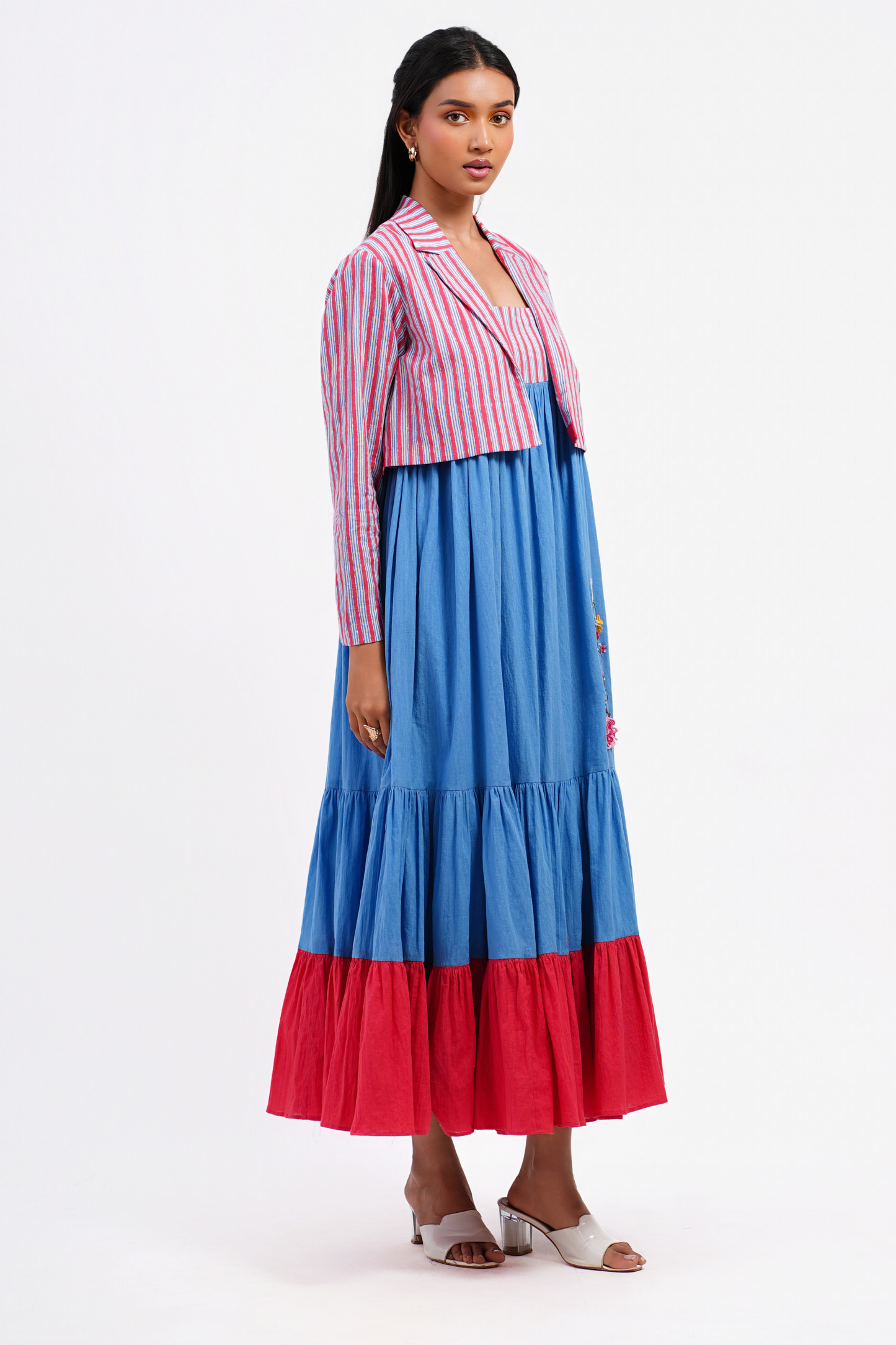 Bouquet Pure Cotton Dress with Jacket