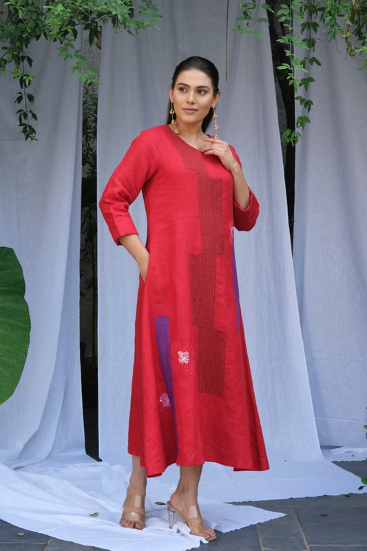 Cinnamon Pure Linen Dress