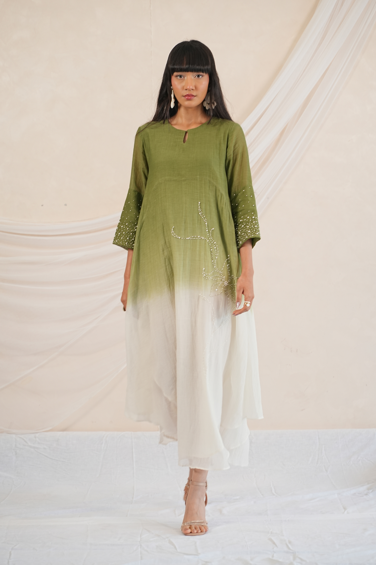 Moss Mul Chanderi Dress